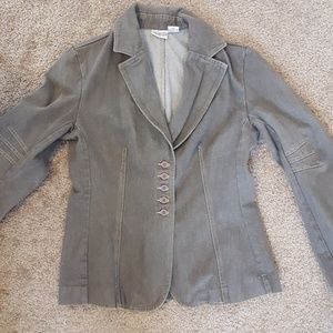Jeanology Jean Blazer size 8 button up 100% cotton